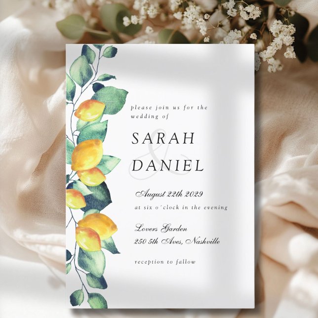 Elégante Toscane Mariage White Green invitation (Elegant Toscana Wedding White Green invitation)