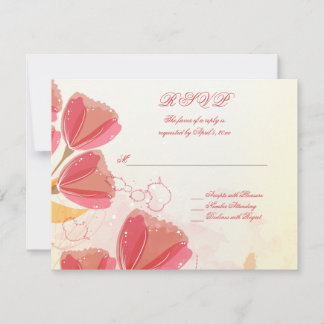 Élégante tulipes rose saumon mariage carte plat RS