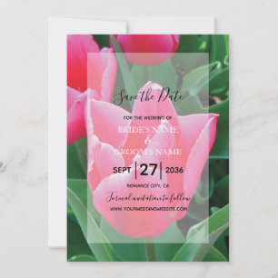 Élégante Tulipes Roses Invitations de mariage
