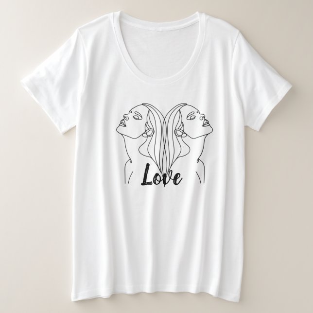 Elégante Twin dames grafe dessin blanc (Design devant)