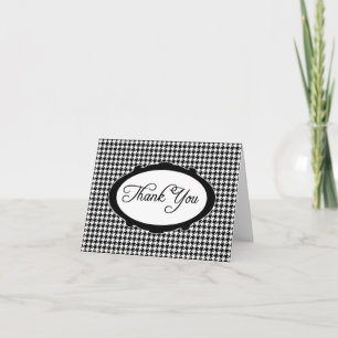 Élégante typographie Houndstooth Merci Carte pour 