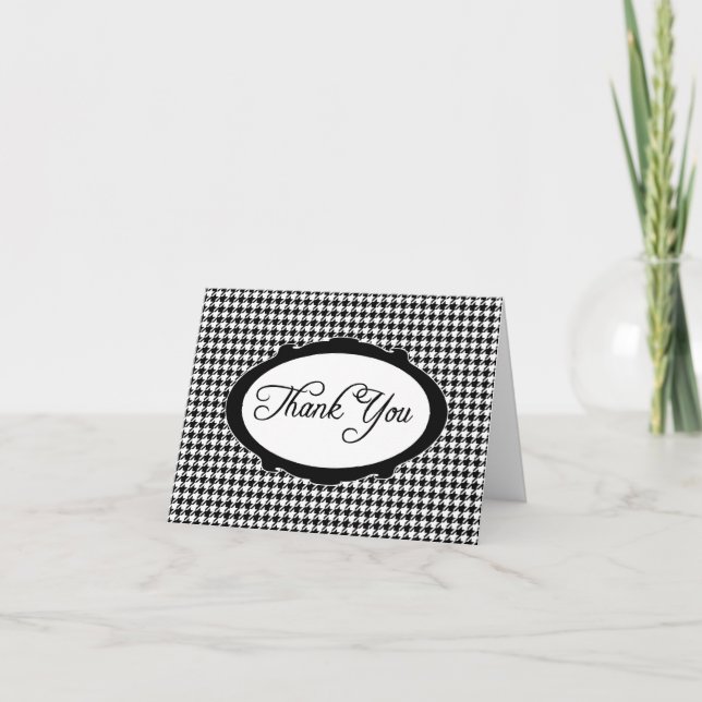 Élégante typographie Houndstooth Merci Carte pour  (Devant)