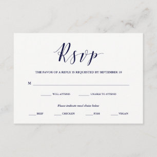 Élégante typographie   Marine RSVP avec choix de r
