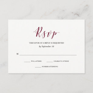 Élégante typographie Marsala Wedding RSVP