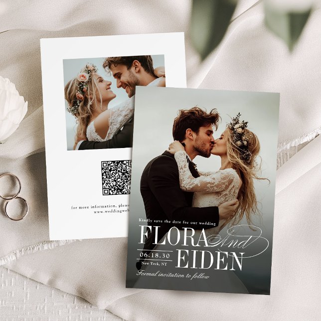 Élégante Typographie Photo Timeless Save The Date (Elegant Timeless Typography Photo Save The Date)