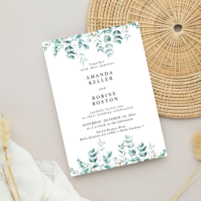 Elégante verdure Faire-part de mariage Eucalyptus (Créateur téléchargé)