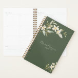 Élégante verdure Fleur sauvage verte Botanique<br><div class="desc">Fille Elegant Fleur sauvage Greenery Botanical Planner Carnet avec notre fleur sauvage de la sauge et de la crème et de la typographie moderne. Facile à customiser avec vos informations pour un planificateur simple et élégant. Votre voyage est un peu plus beau avec un planificateur. Nous savons que vous cherchez...</div>
