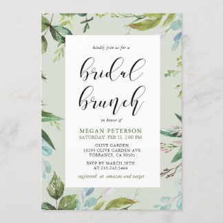 Élégante verdure Nuptiale Brunch Invitation