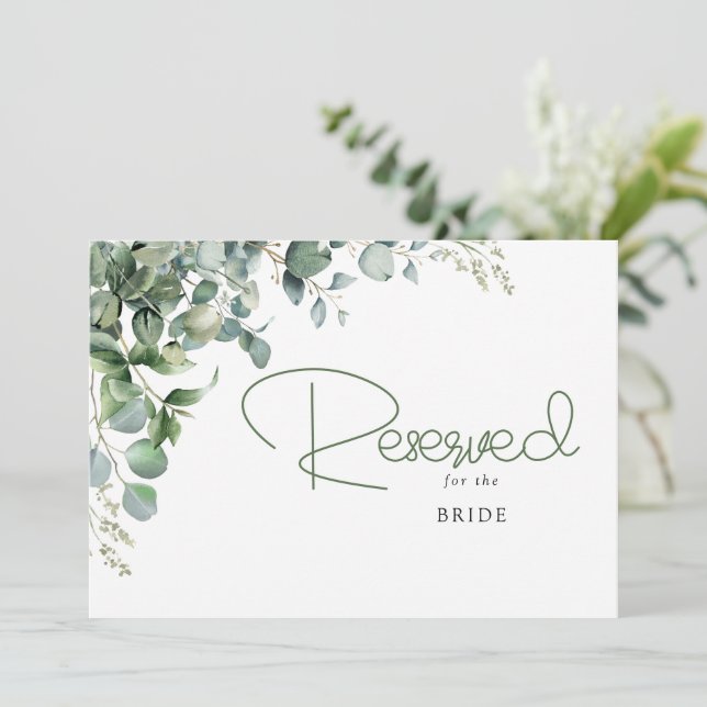 Élégante verdure Panneau de réservation de mariage (Debout devant)
