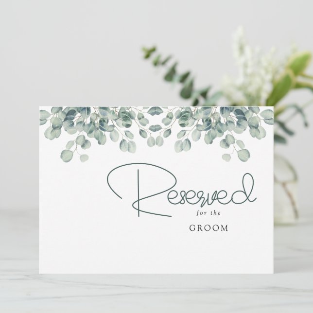 Élégante verdure Panneau de réservation de mariage (Debout devant)