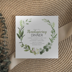 Élégante verdure Thanksgiving Invitation