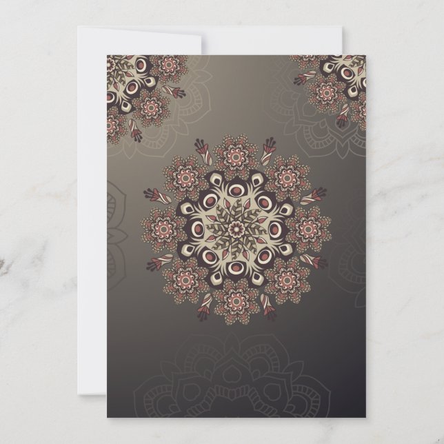 Élégante voiture de Faire-part de mariage indienne (Dos)