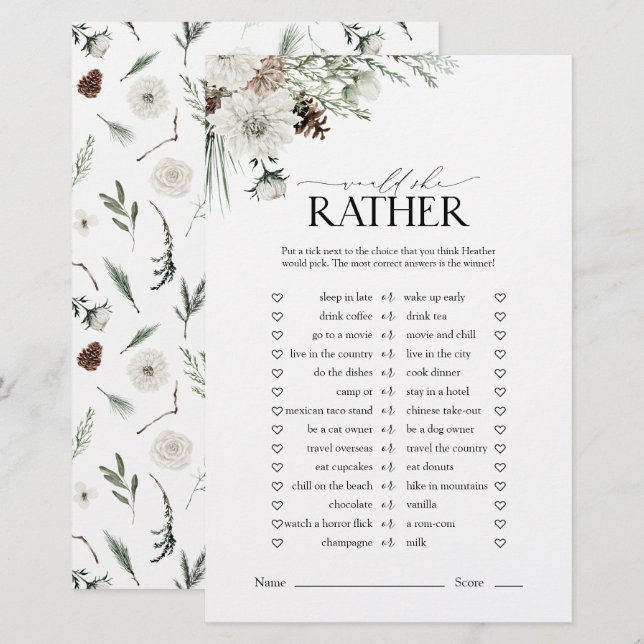 Élégante Voudrait-Elle Plutôt Floral Fête des mari (Devant / Derrière)