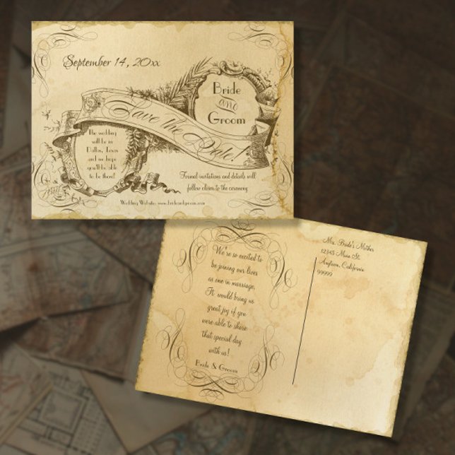 Élégantes Cartes de Faire-Part de Mariage Vintage  (Créateur téléchargé)