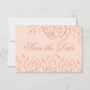 Élégantes cartes Fleurs d'art floral rose et or