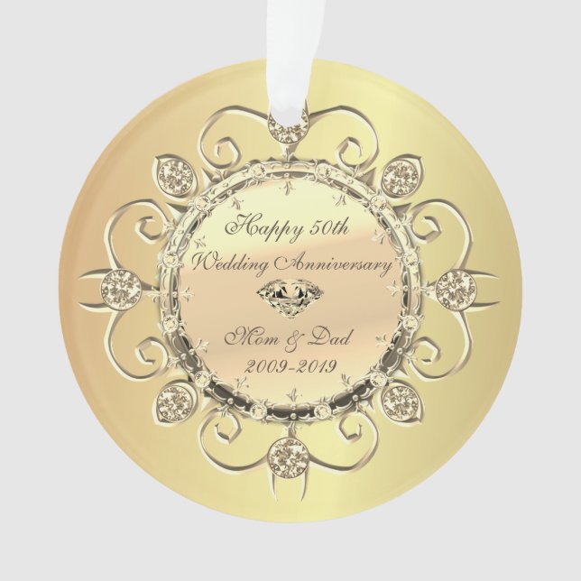 Élégantes Diamants Or 50e Anniversaire de Mariage (devant)