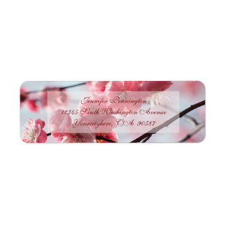 Élégantes fleurs de cerisier étiquettes d'adresse