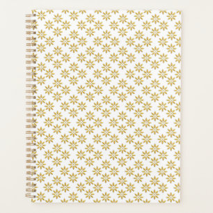 Élégantes fleurs d'or motif blanc