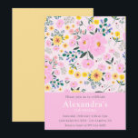Elégantes invitations à 15e anniversaire Floral Ch<br><div class="desc">Elégantes invitations à 15e anniversaire Floral Chic rose moderne</div>