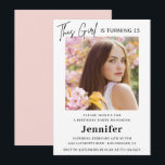 Élégantes invitations à 15e anniversaire Photo Mod<br><div class="desc">Élégantes invitations à 15e anniversaire Photo Modern Pink</div>