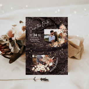 "Elégantes invitations Boho décorées avec Gold Sta