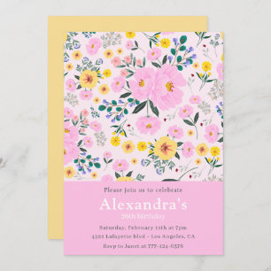 Elégantes invitations de 26e anniversaire Floral C