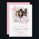 Élégantes invitations pour 17e anniversaire Photo<br><div class="desc">Élégantes invitations à 17e anniversaire Photo Boho aquarelle rose</div>