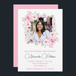 Élégantes invitations pour 17e anniversaire Photo<br><div class="desc">Élégantes invitations à 17e anniversaire Photo Boho aquarelle rose</div>