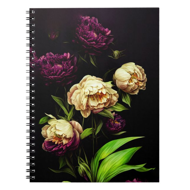 Élégantes pivoines et Carnet Rose (Devant)