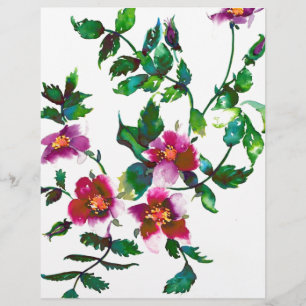 Élégantes roses florales aquarelle magenta rose