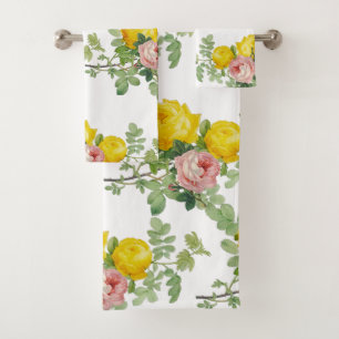 Élégantes roses roses et jaunes Floral