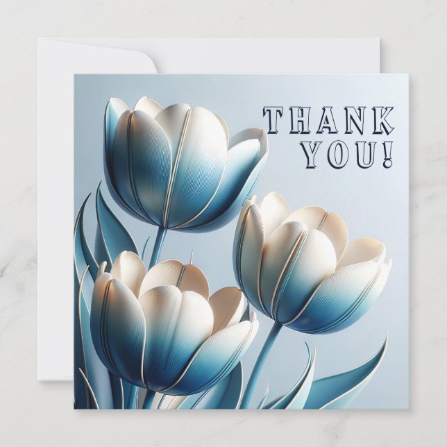 Élégantes tulipes bleues et blanches (Devant)