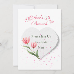 Élégantes tulipes roses et invitation au cœur en p