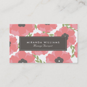 Élégants Cartes de visite floraux rose