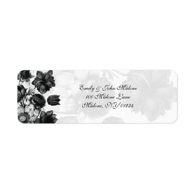 Élégants Étiquettes de adresse de fleurs (Devant)