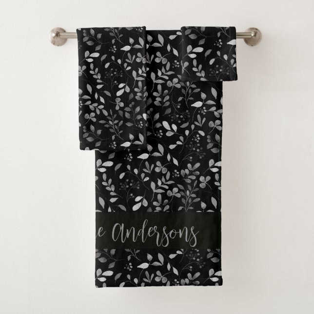 Élégants Feuilles d'argent Imprimer sur le nom de  (En situation)