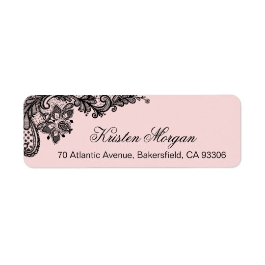 Élégants Girly rougissent rose-clair avec la Étiquette D'adresse Retour