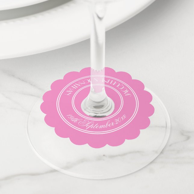 élégants noms rose personnalisés étiquettes de ver (De près)