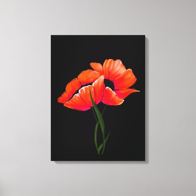 Élégants pépites de Tangerine sur toile noire (Recto)