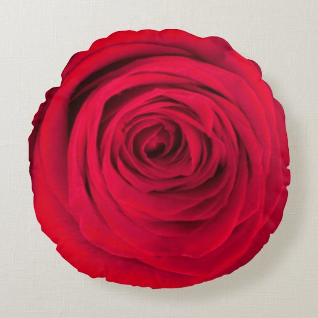 Élégants pétales Roses Coussin rond chic (Devant)