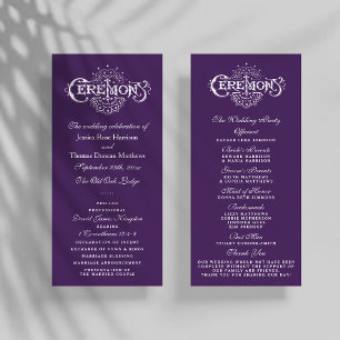 Élégants Programmes De Cérémonie De Mariage Violet
