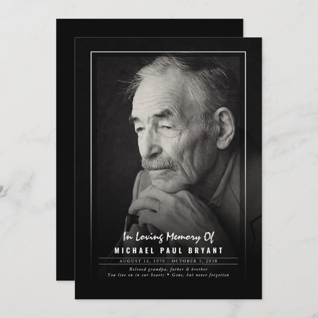 Élégants Programmes De Cérémonie Funéraire Avec Ph (Devant / Derrière)