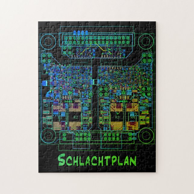 Elektrotechniker Puzzle Schaltplan "Schlachtplan" (Vertical)