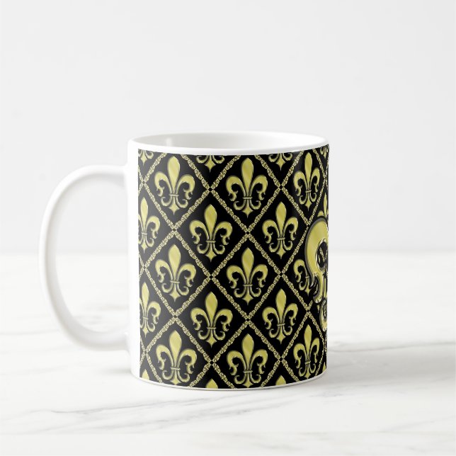 Elelgant Fleur de Lis Design Mug (Gauche)
