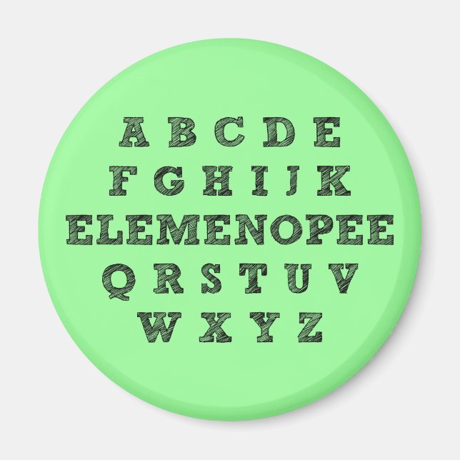 Elemenopee Alphabet Funny Fridge Magnet (Devant)