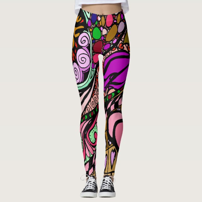Element 9b Doodle Fine Art Leggings rose (Devant)