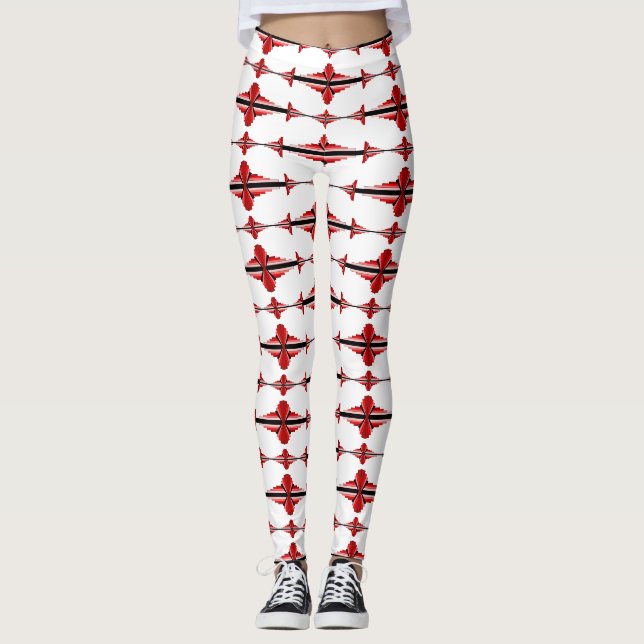 Elément Art déco en Leggings rouges profonds (Devant)
