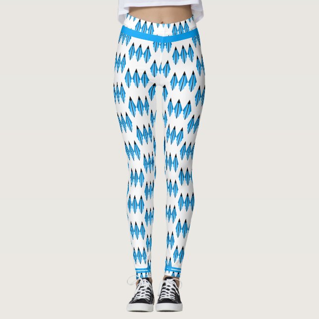 Elément Art déco en Leggings turquoises bleus (Devant)