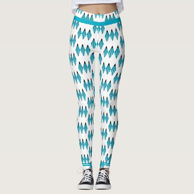 Elément Art déco en Leggings verts turquoises (Devant)