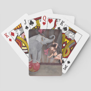 Élément de cirque Éléphant acrobate Cartes à jouer